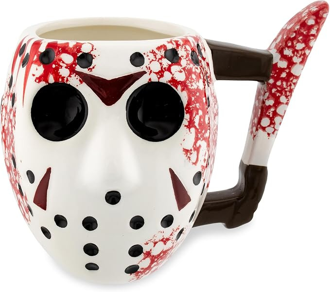 Silver Buffalo Warner Bros Friday The 13th Jason Mask with Knife Ceramic Coffee 3D Sculpted Mug, ... | Amazon (US)