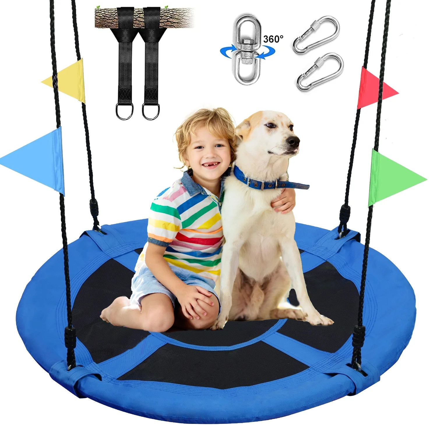 JoyStone Saucer Tree Swing Set for Kids Adults, 40" Durable Multi-Strand Adjustable Ropes Flying ... | Walmart (US)