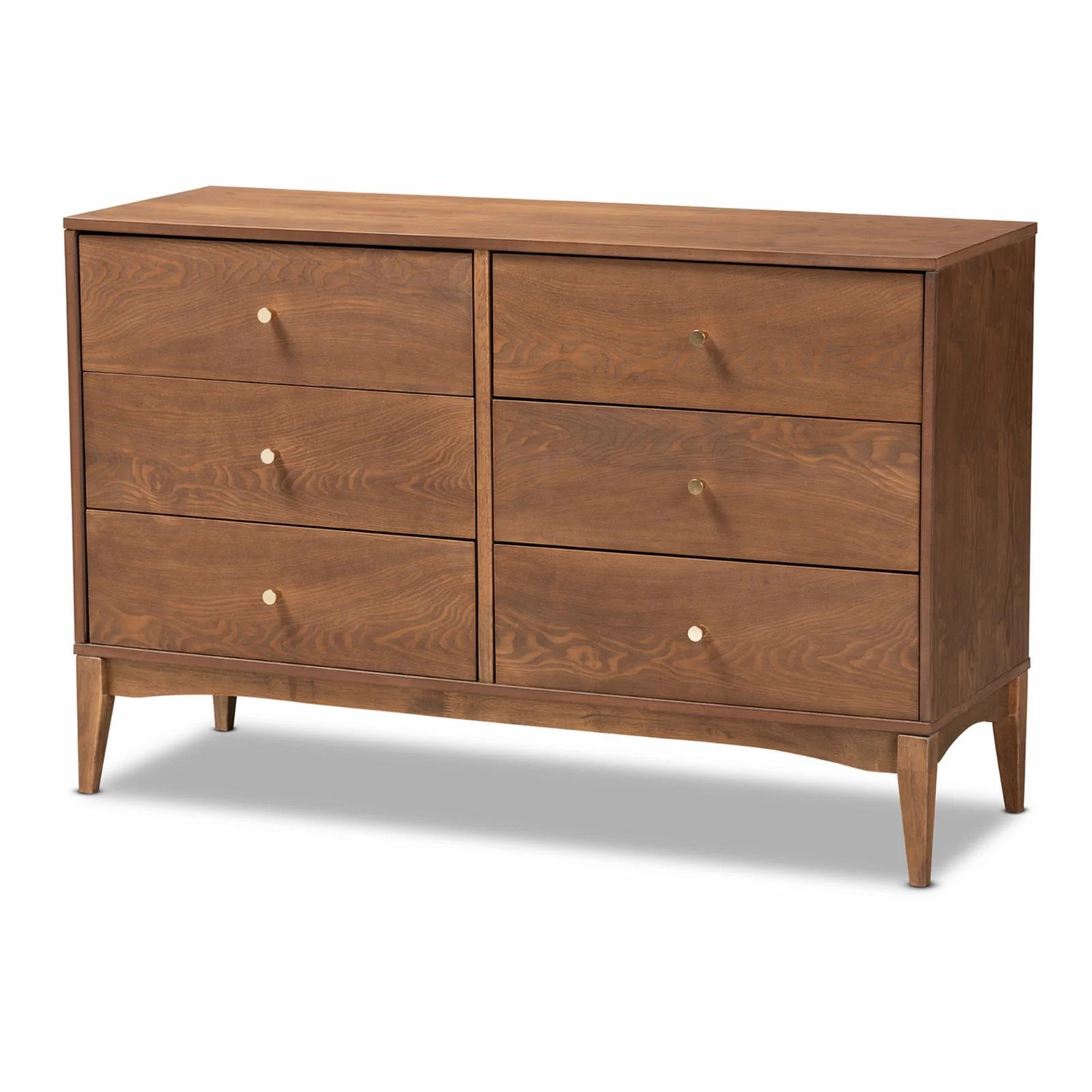 Baxton Studio Landis Ash Walnut Finished Wood 6-Drawer Dresser | Walmart (US)