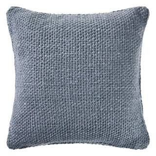 Wendy Frost Blue Woven Solid Casual Textured Poly-Fill 20 in. x 20 in. Indoor Throw Pillow | The Home Depot