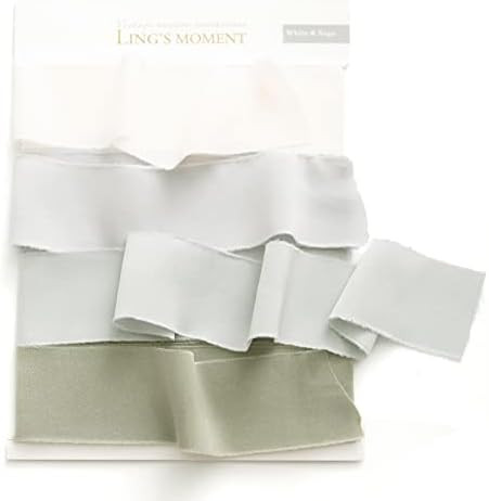 Ling's moment Handmade Fringe Silk-Like Ribbon Smooth Ribbon for Wedding Bouquet Wedding Photogr... | Amazon (US)