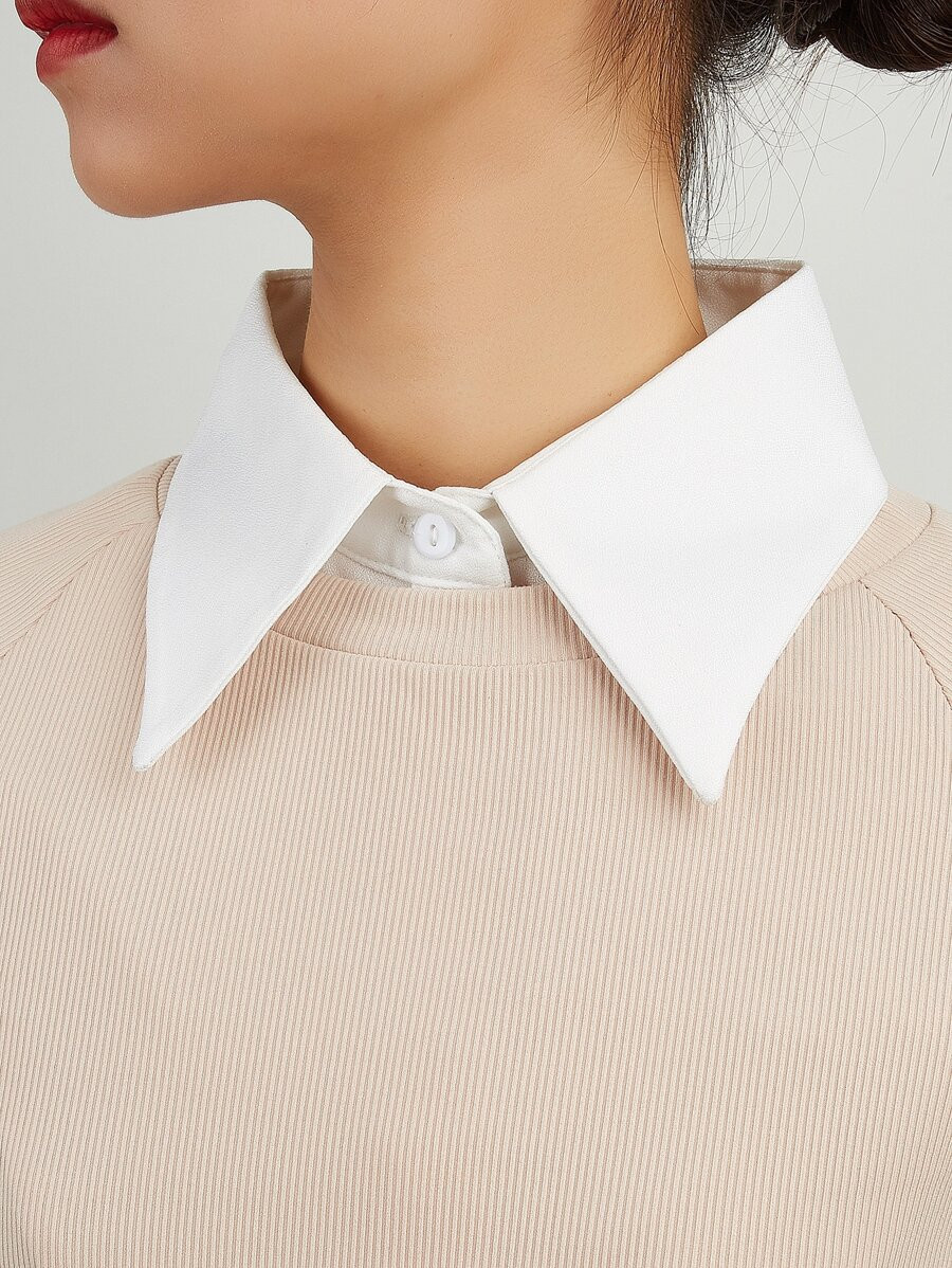 1pc Women's Detachable Collar For Shirts With White Pointed Collar, Fall/winter Blouse Accessorie... | SHEIN