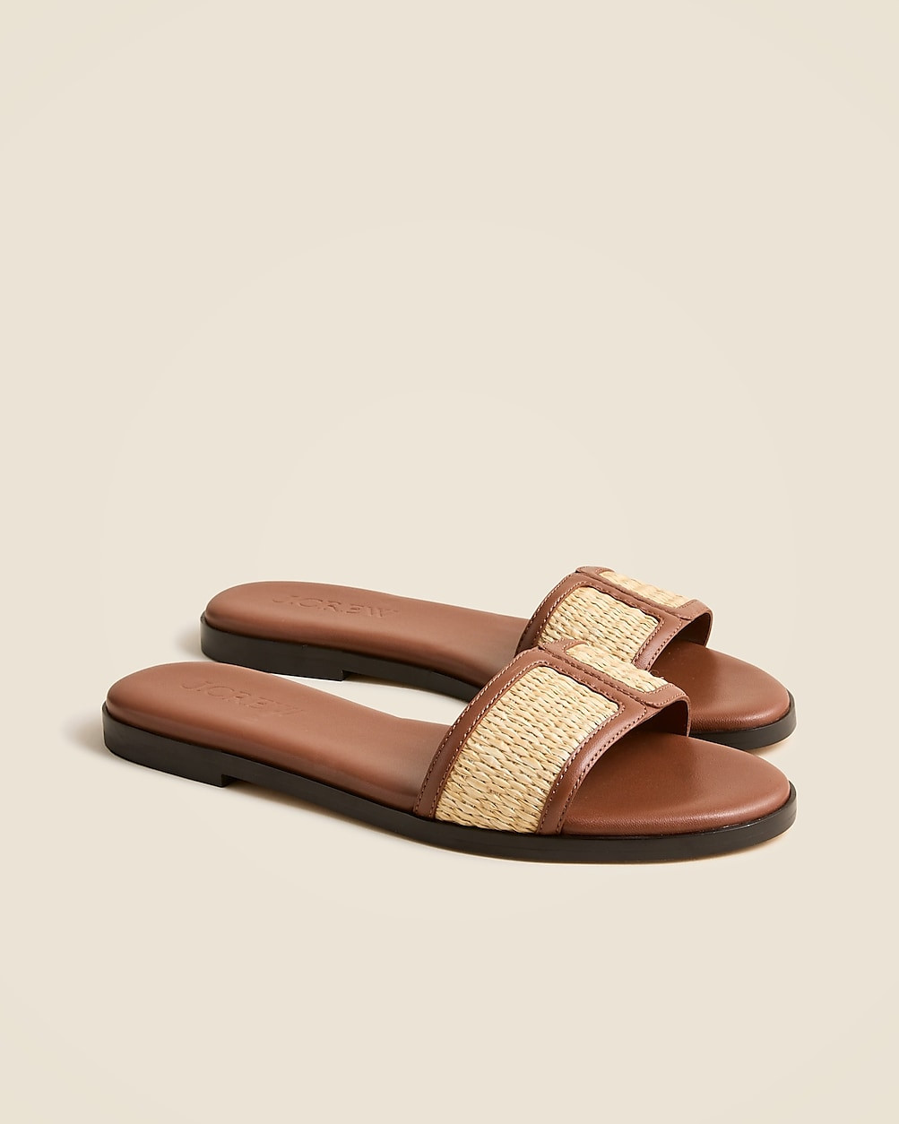 Georgina woven sandals in faux raffia and leather | J. Crew US