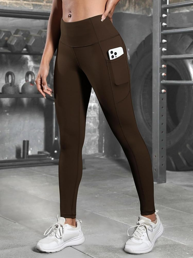 Women Workout High Waist Leggings with Pockets Tummy Control Yoga Running Pilates Fitness Pants, ... | Amazon (UK)