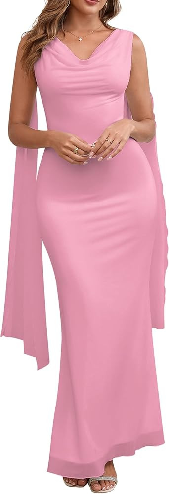 Parthea Women's Summer Formal Wedding Guest Dresses Sleeveless Backless Long Elegant Evening Part... | Amazon (US)