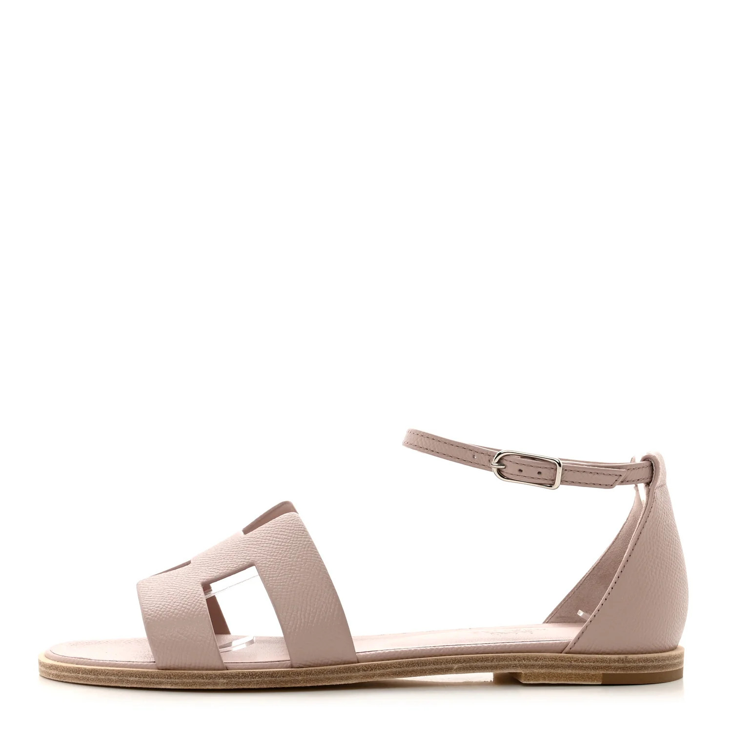 Hermes Epsom Santorini Sandals 38 Rose Porcelaine 1346214 | FASHIONPHILE (US)