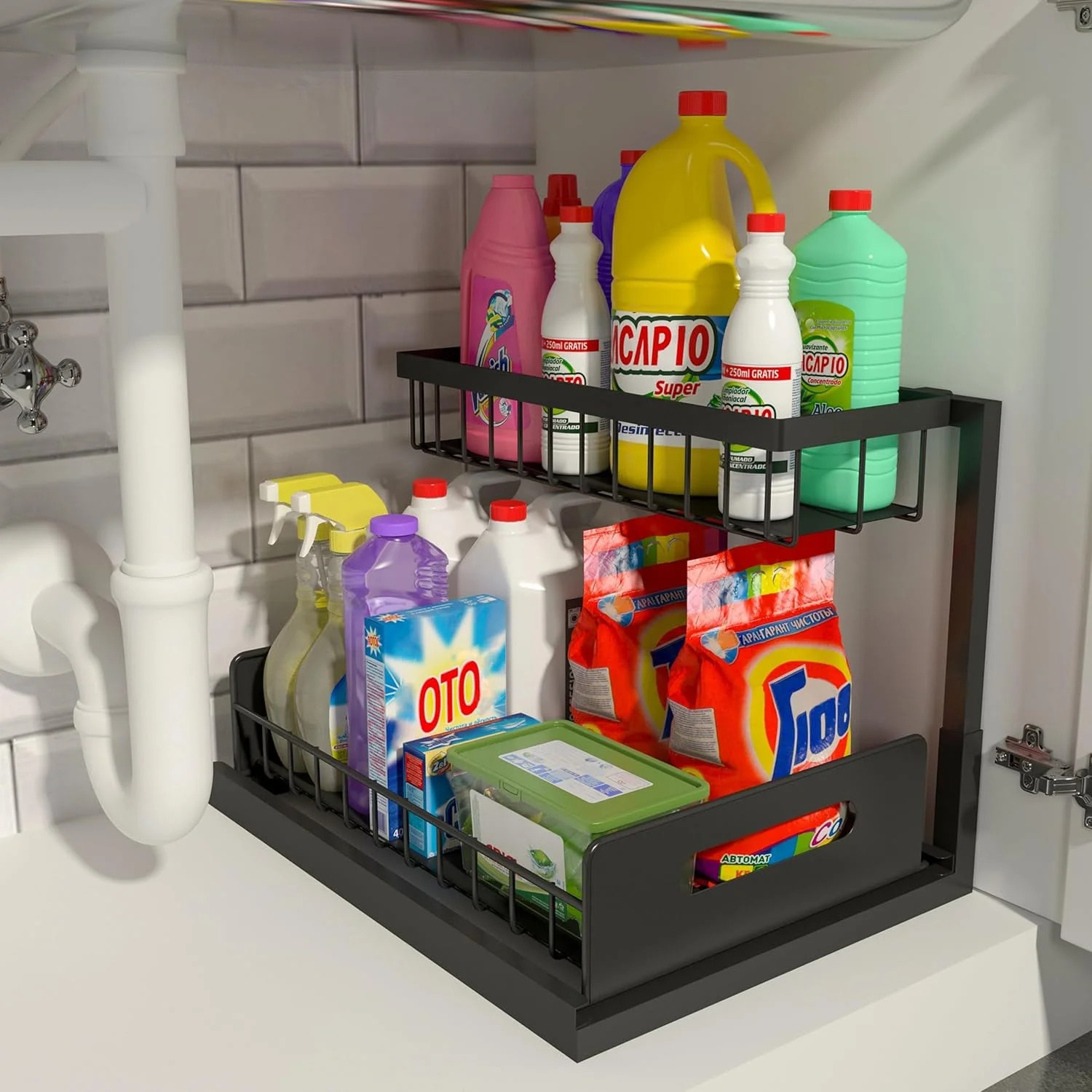 Under Sink Organizer and Storage, 1 Pack Pull Out Cabinet Organizer Slide Out Sink Shelf Cabinet ... | Walmart (US)