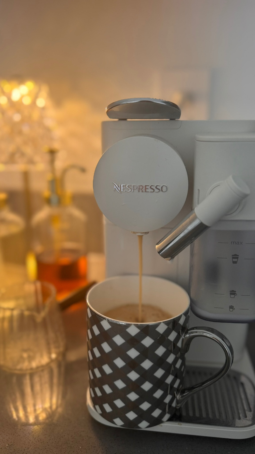 My favorite little corner in the kitchen 
Nespresso latte machine 
Kitchen coffee bar 

#LTKHome #LTKgrwm