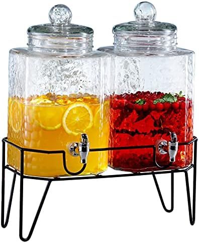 Style Setter 210266-GB 1.5 Gallon Each Glass Beverage Drink Dispensers with Metal Stand (Set of 2... | Amazon (US)