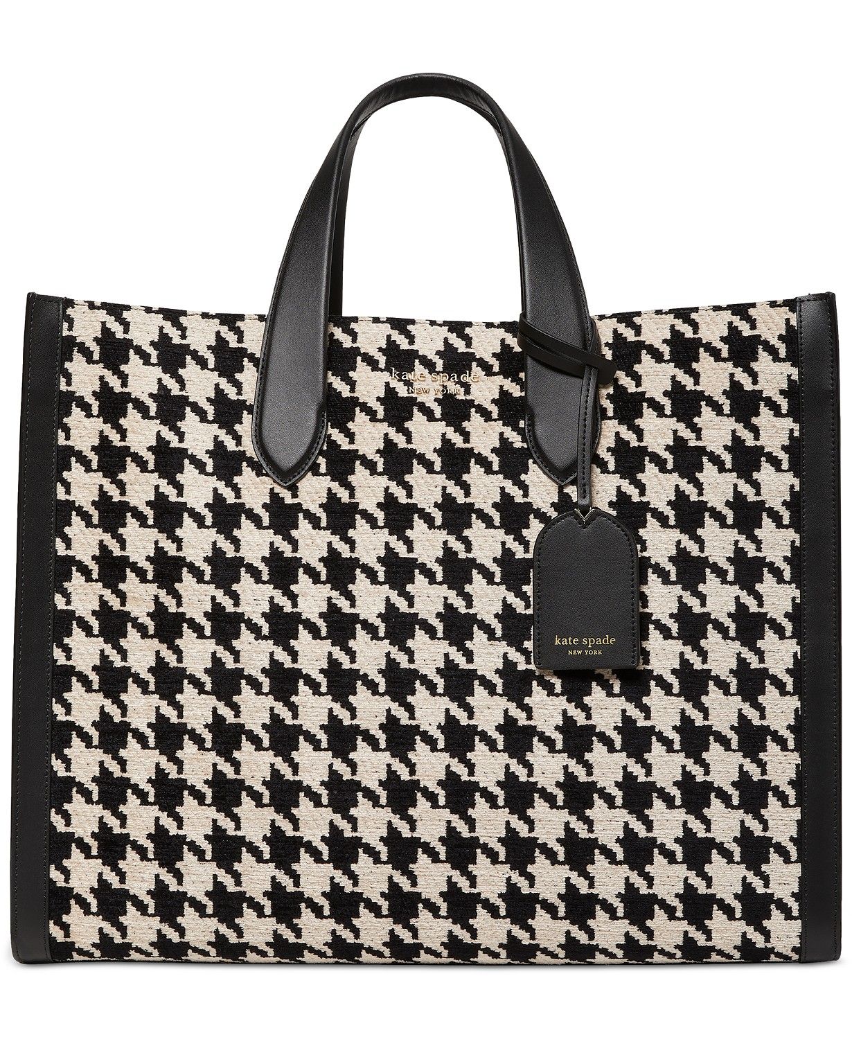 kate spade new york Manhattan Houndstooth Chenille Large Tote & Reviews - Handbags & Accessories ... | Macys (US)