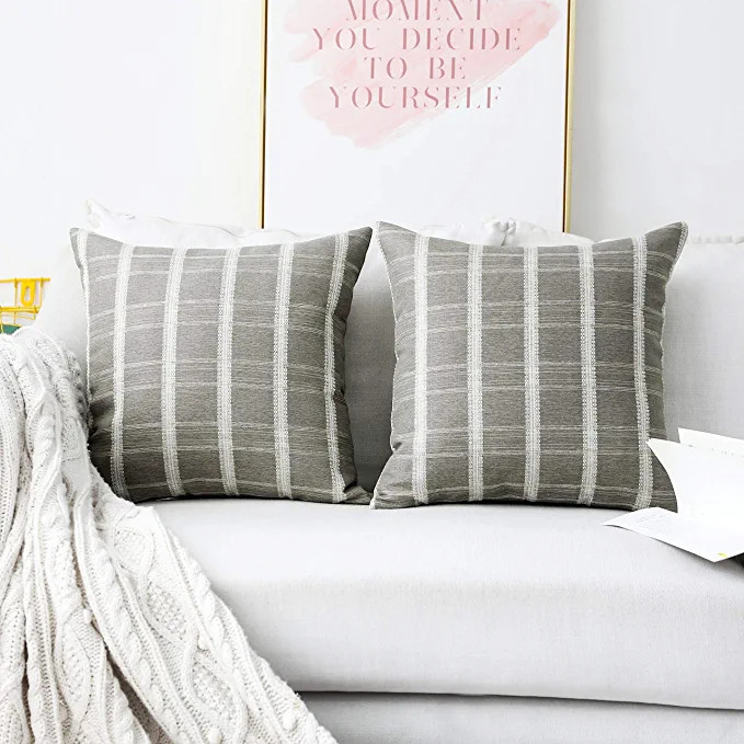 Home Brilliant Large Pillow Covers Square Farmhouse Euro Shams for Bed Room Patio Woman Gift, Set... | Amazon (US)