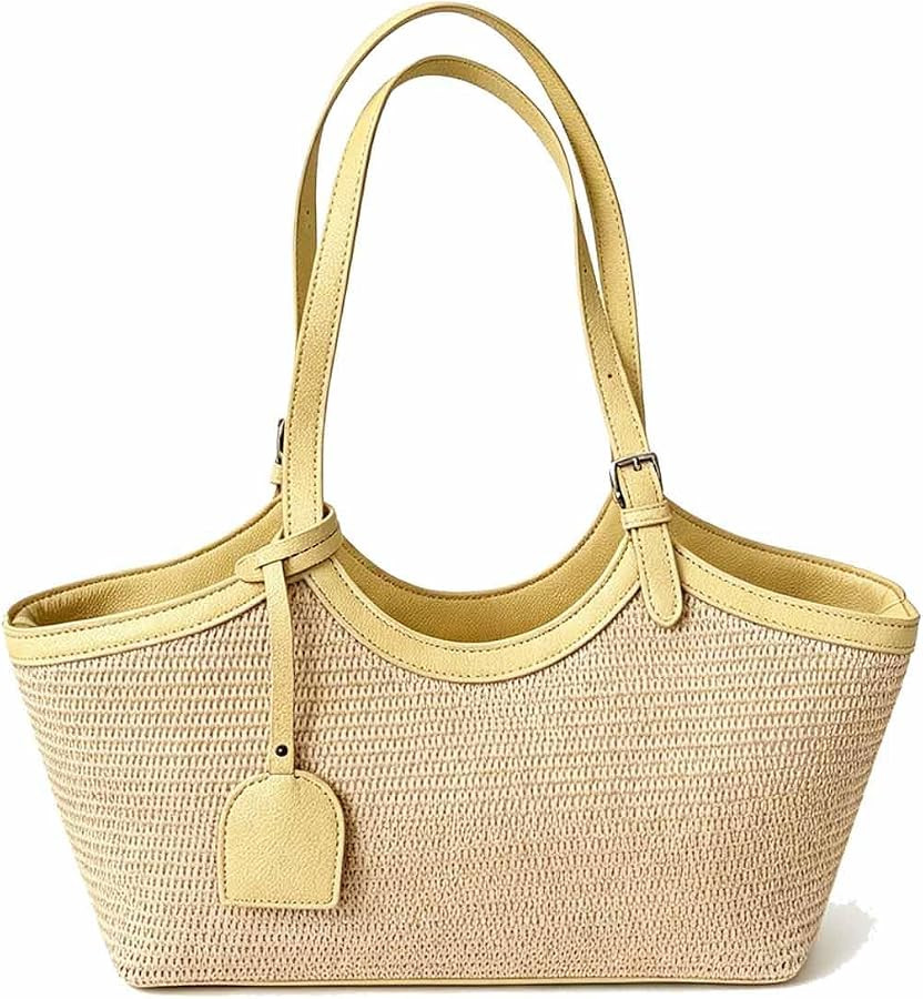 Women Straw Bag Woven Purse Summer Casual Beach Bags Tote Bag for Work Travel Shoulder Bag Handba... | Amazon (US)