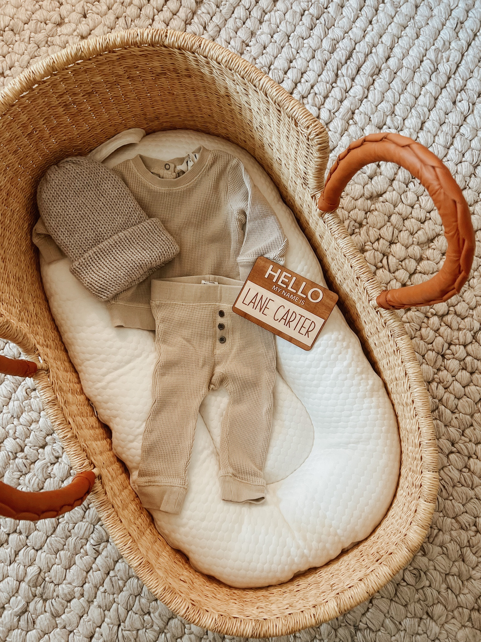 Our baby bassinet and newborn outfit! I also ordered the Moses pod (white pad insert) and stand from designdua.com. The outfit set was Cotton On Kids but I don’t see it on the website, so found another one for you! 

#LTKbump #LTKhome #LTKbaby