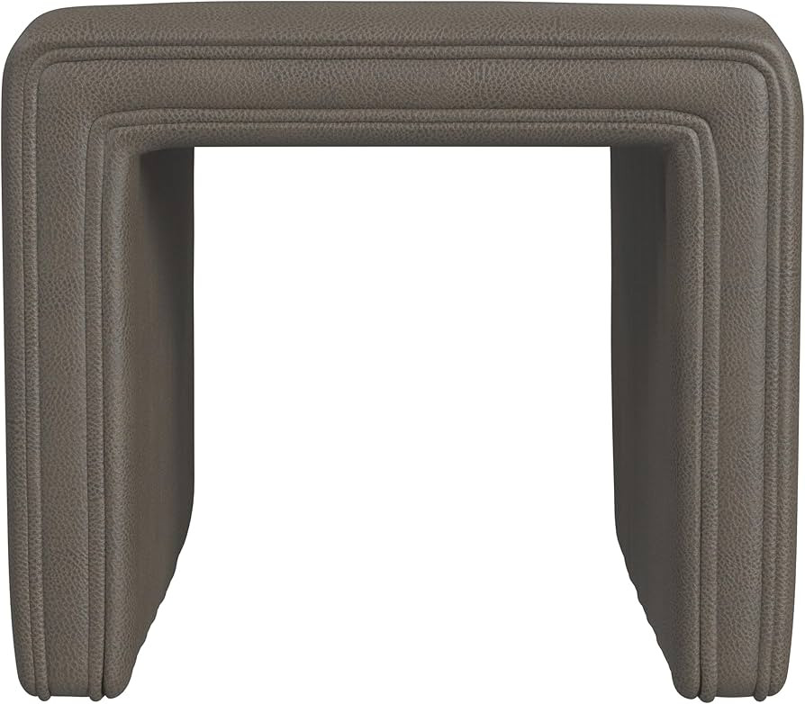 HomePop Modern Channel Tufted Faux Leather Ottoman Home Décor|Ottoman for Living Room & Bedroom ... | Amazon (US)