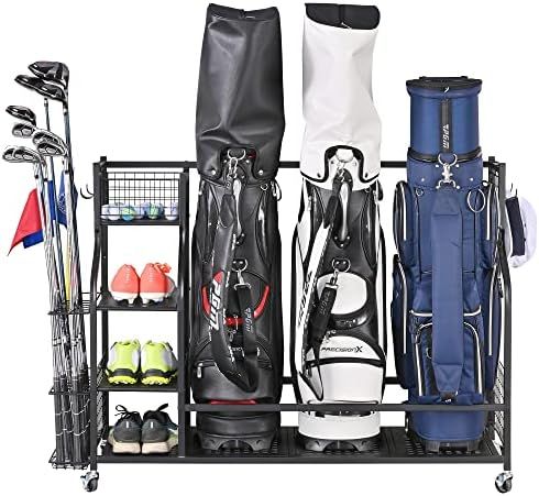 Mythinglogic 3 Golf Bags Storage Organizer-Extra Large Size Fits 3 Full Size Golf Bags,Golf Organ... | Amazon (US)