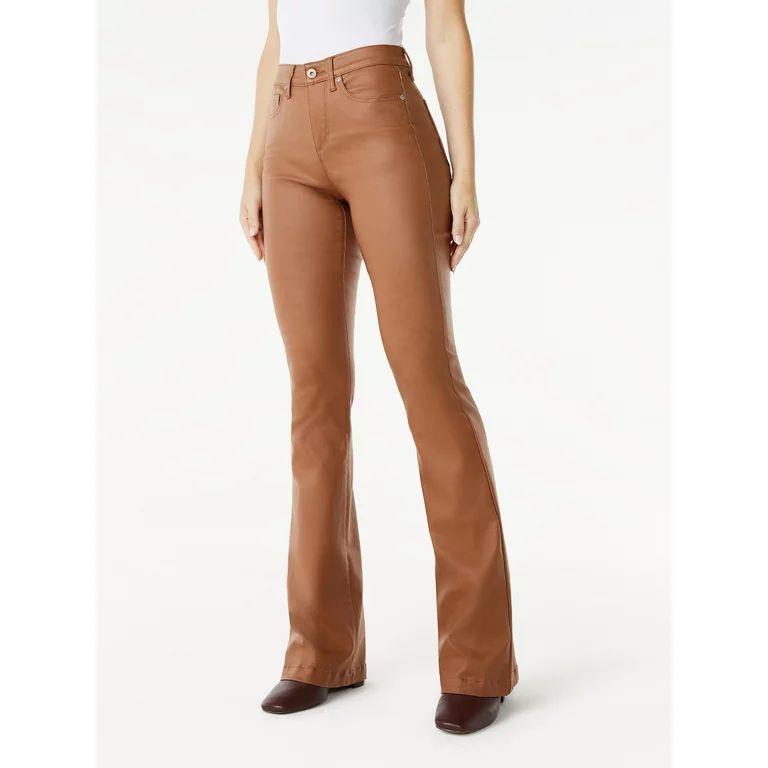 Sofia Jeans Women's Melisa Flare High Rise Coated Zip Fly Jeans | Walmart (US)