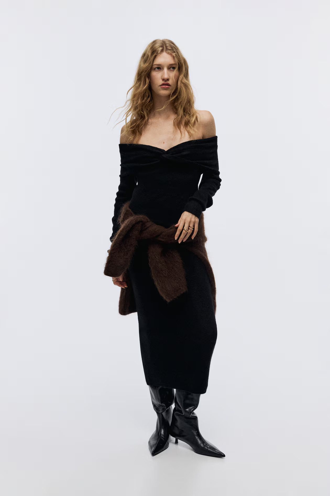 Fine-Knit Off-the-Shoulder Dress | H&M (US + CA)