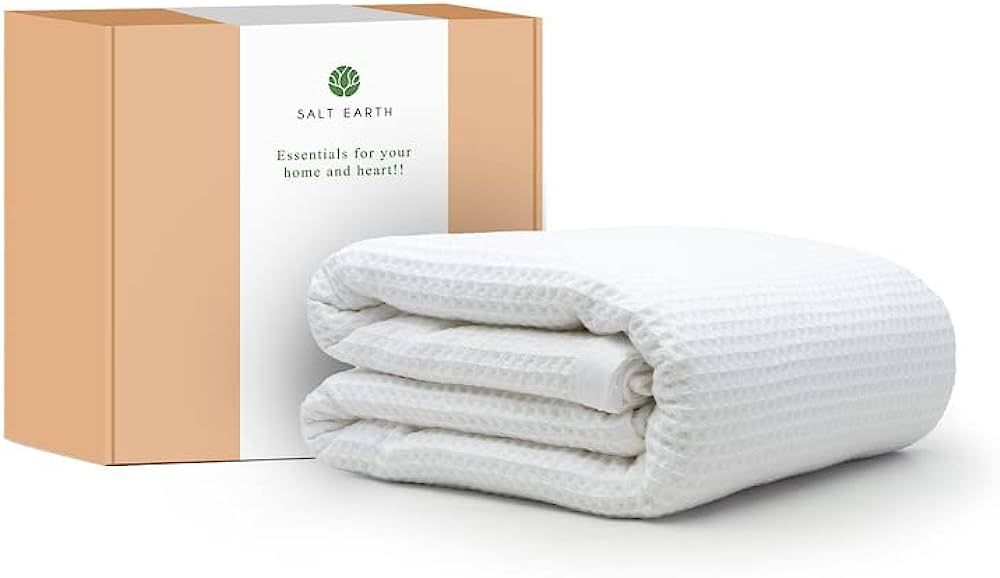 Salt Earth 100% Cotton Throw Blanket 60"x80" Waffle Blanket for Couch, Bed, Sofa, Living Room & H... | Amazon (US)