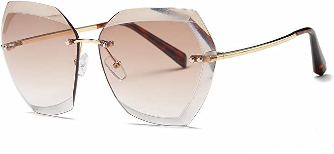 AEVOGUE Sunglasses For Women Oversized Rimless Diamond Cutting Lens Sun Glasses AE0534 | Amazon (US)