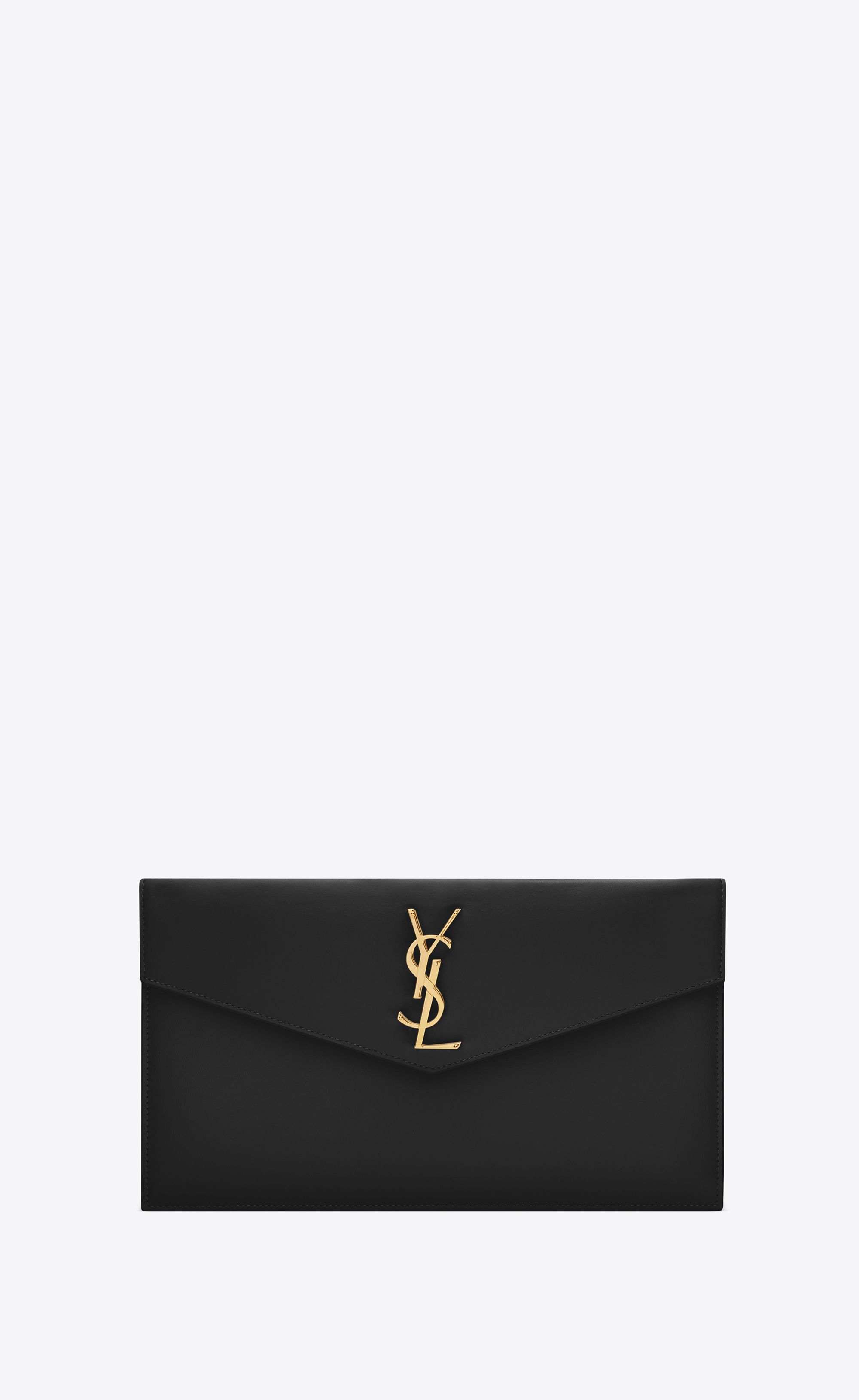 Monogram Slg Uptown Pouch In Shiny Smooth Leather Black Onesize | Saint Laurent Inc. (Global)