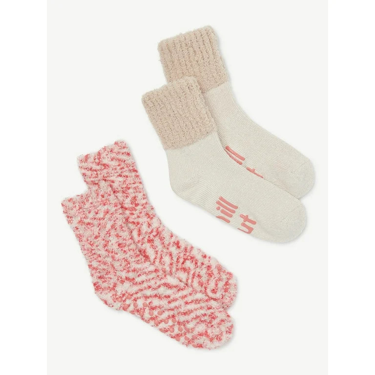 Joyspun Women's Lounge Crew Socks, 2-Pack, Size 4-10 | Walmart (US)
