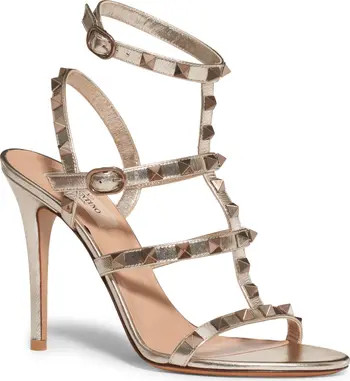 Rockstud Metallic Cage Sandal | Nordstrom