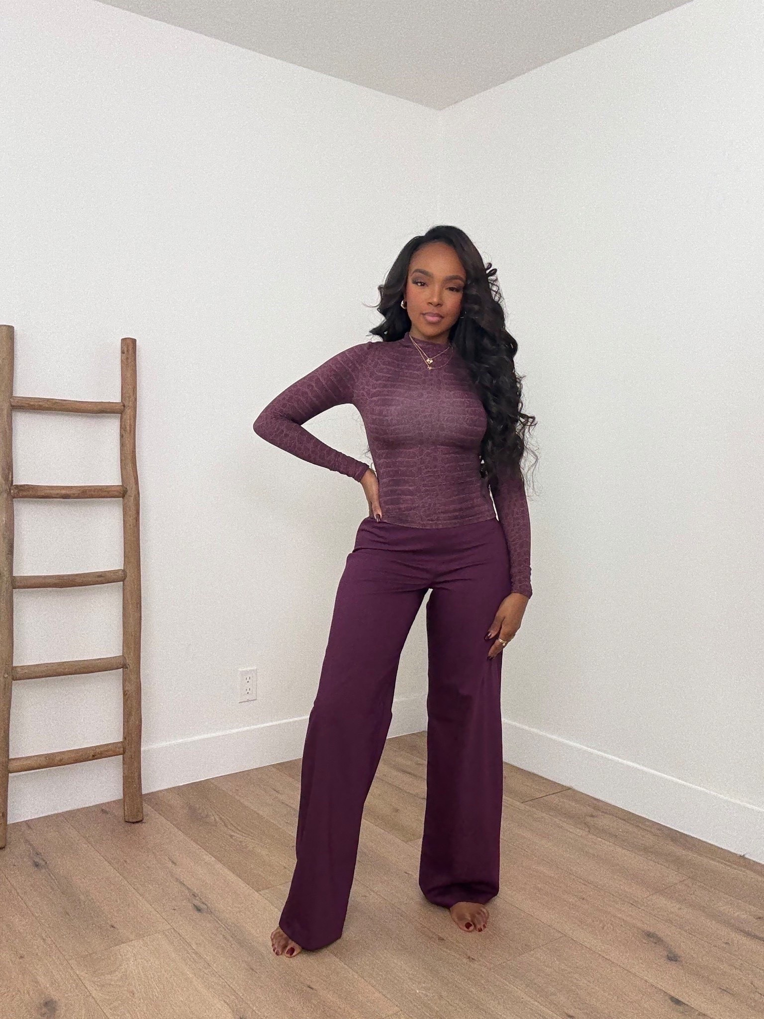 Plum outfit✨ Everything from this look is linked below. 👇🏽

Wearing: Size Small | 5’4” | 140 lbs | 34D-27-40

📲   Download the FREE LTK app & follow me (@kirasfashionfinds) to shop all my daily finds.  #LTKootd #LTKPetite #LTKU
