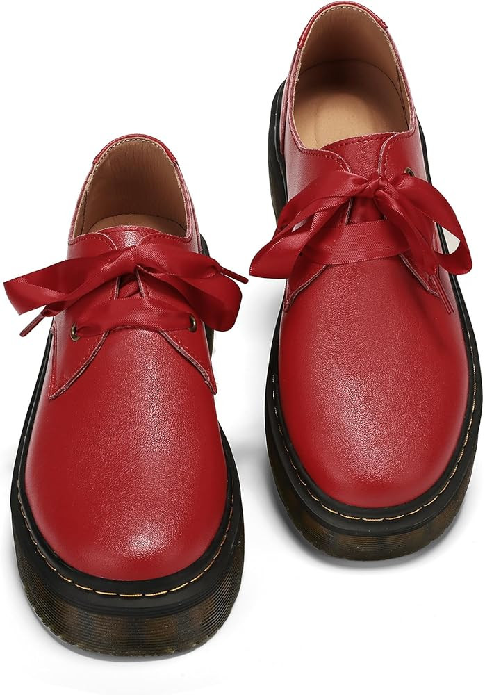 Women Lace-up Platform Chunky Loafers Classic Lug Sole Oxford Shoes Business Work Office Dress Sh... | Amazon (US)