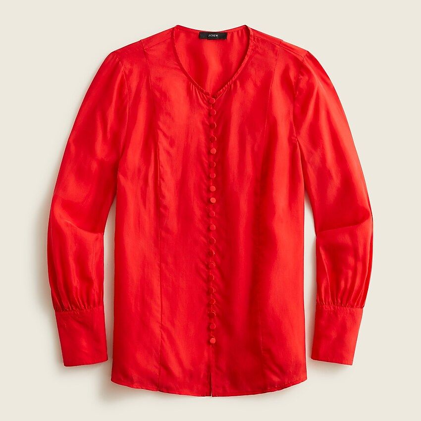 Eco cupro covered button top | J.Crew US