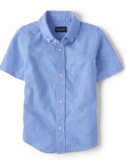 Boys Uniform Short Sleeve Oxford Button Down Shirt | The Children's Place  - LTBLUOXFRD | The Children's Place