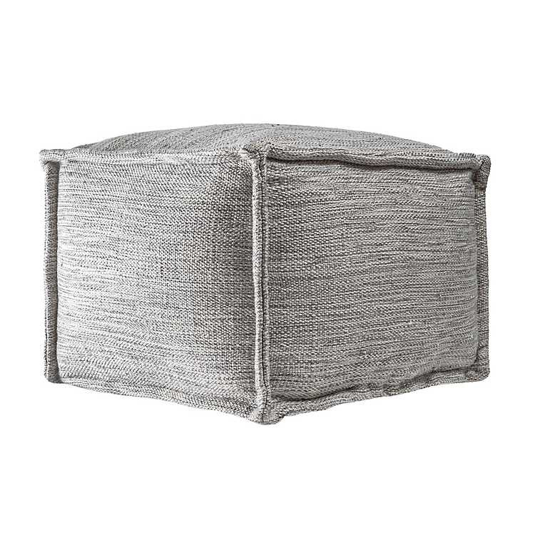 Gray Woven Outdoor Pouf | Kirkland's Home