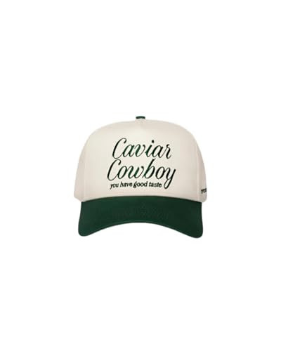 Caviar Cowboy Cap (Beige & Forest Green) - Adjustable Baseball Cap, Embroidered Hat, Trendy Trucker Hat, Gift for Men and Women | Amazon (US)