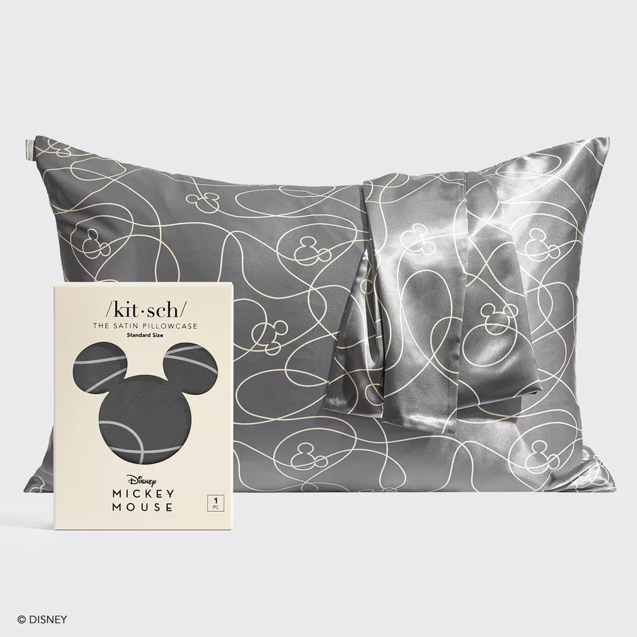 Kitsch x Mickey and Minnie Satin Pillowcase in Mickey Maze | Kitsch