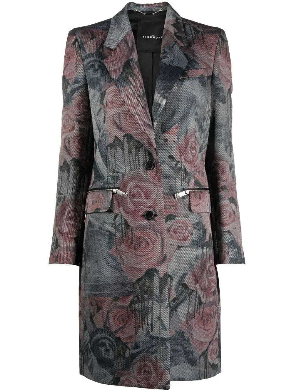 floral-print single-breasted coat | Farfetch Global