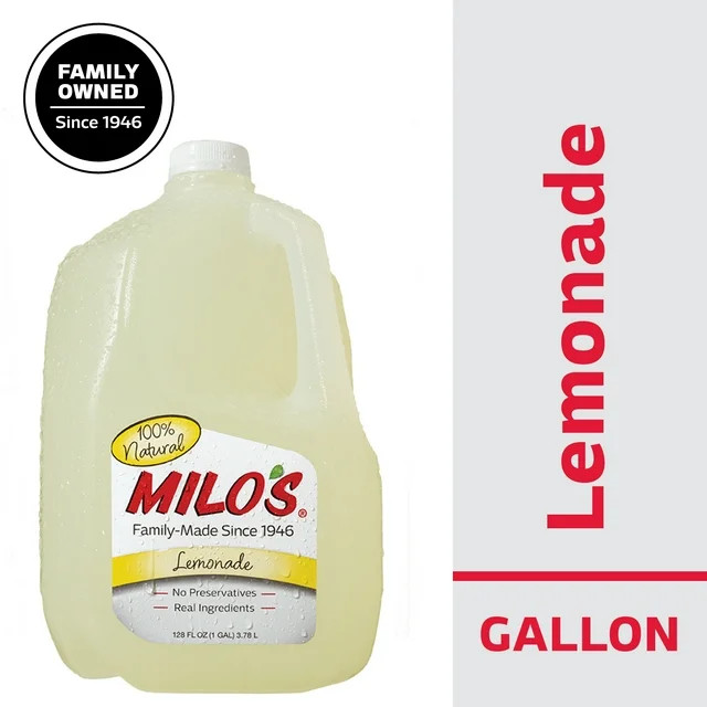 Milo's Lemonade Juice 100% Natural, 128 fl oz Refrigerated Jug Caffeine Free, No Added Colors | Walmart (US)