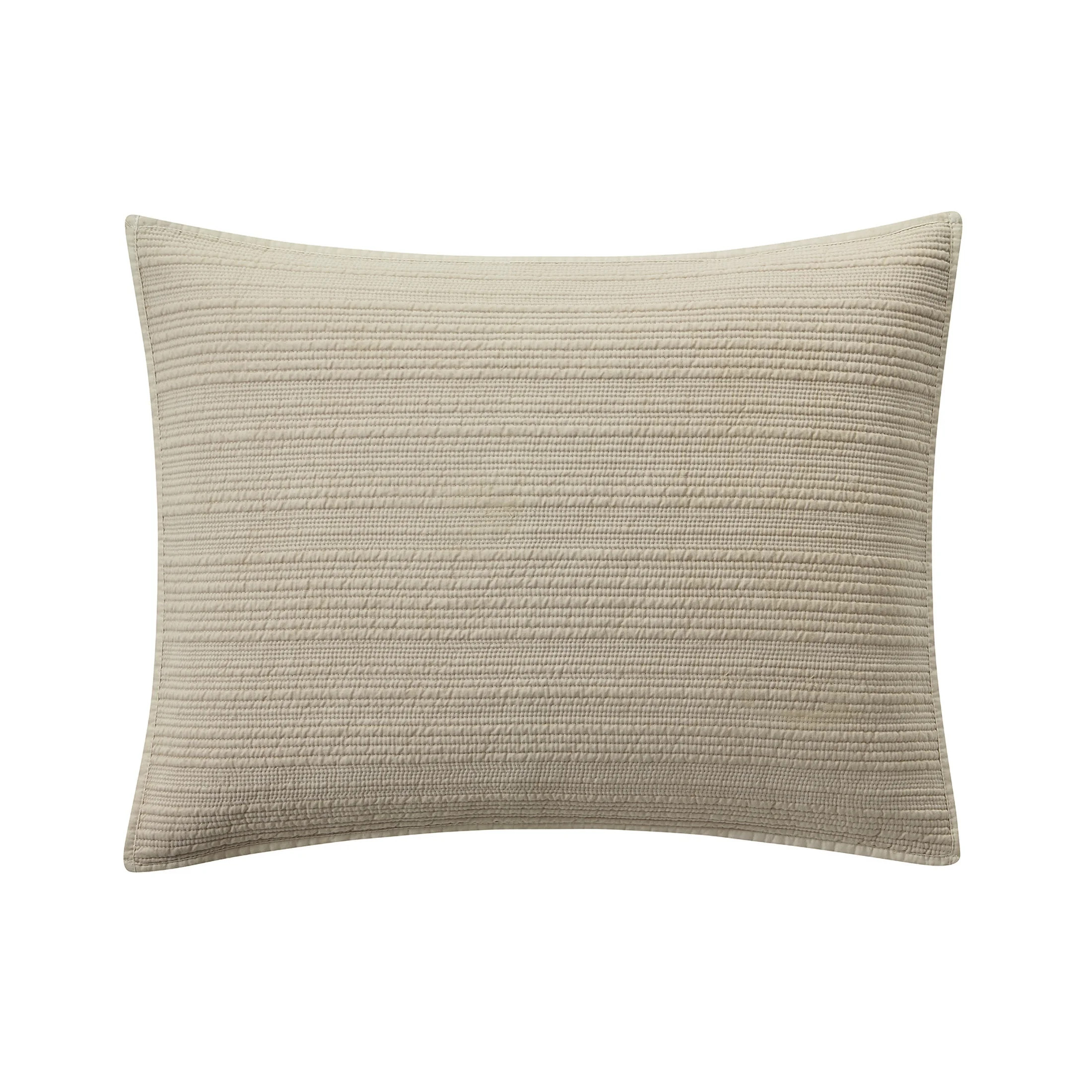 Mainstays Garment Washed Striped Quilted Sham, Beige, Standard/Queen, 1 Pack, All Ages - Walmart.... | Walmart (US)