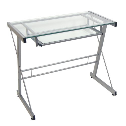 Walker Edison Metal and Glass Work From Home Laptop Computer Gaming Desk with Slide In Keyboard T... | Amazon (US)