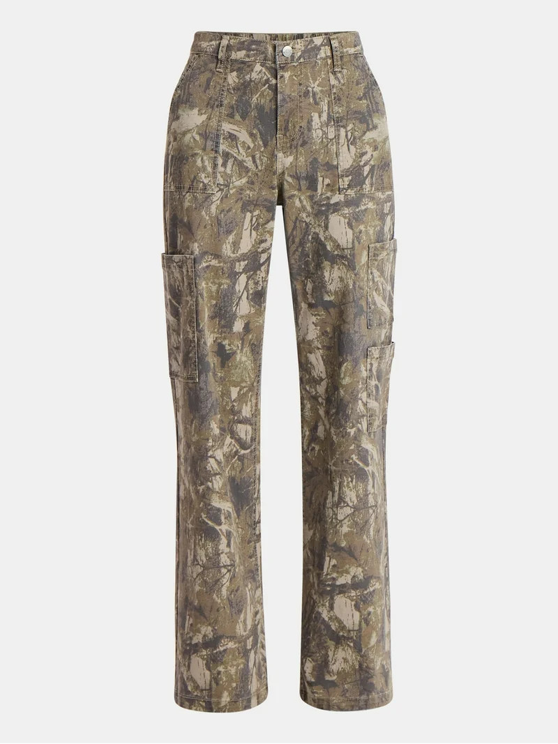 No Boundaries Cargo Wide Leg Jeans, 31" Inseam, Women's | Walmart (US)