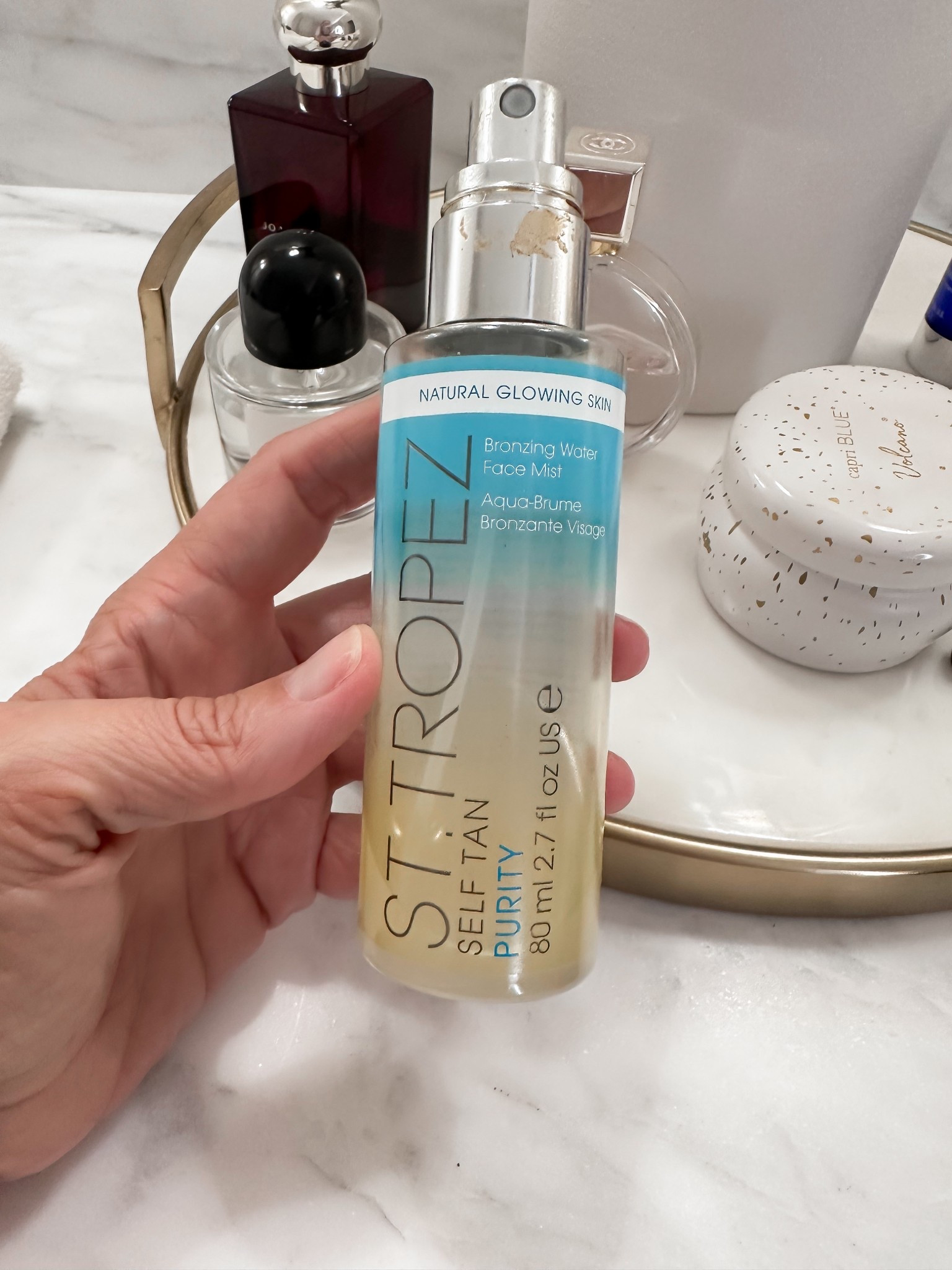 Self tanning mist for face- this will give a very light natural color


#LTKBeauty #LTKFindsUnder50