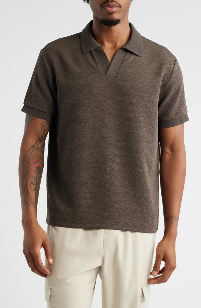 Wave Texture Johnny Collar Polo | Nordstrom