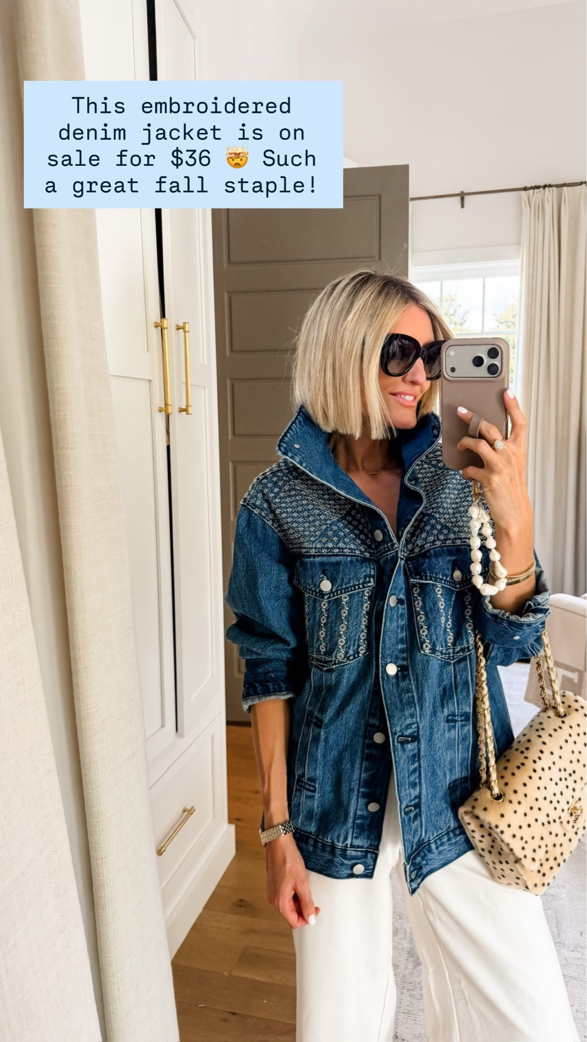This embroidered denim jacket is on sale for $36! Such a fun take on a classic denim jacket + an easy fall layer 👏🏼 wearing XS

Loverly Grey, Target style, Target finds, denim jacket, embroidered denim jacket, fall jacket, fall outfit, affordable fashion, women’s jackets