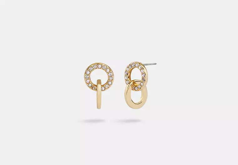 Interlocking Open Circle Pearl Huggie Earrings | Coach Outlet CA