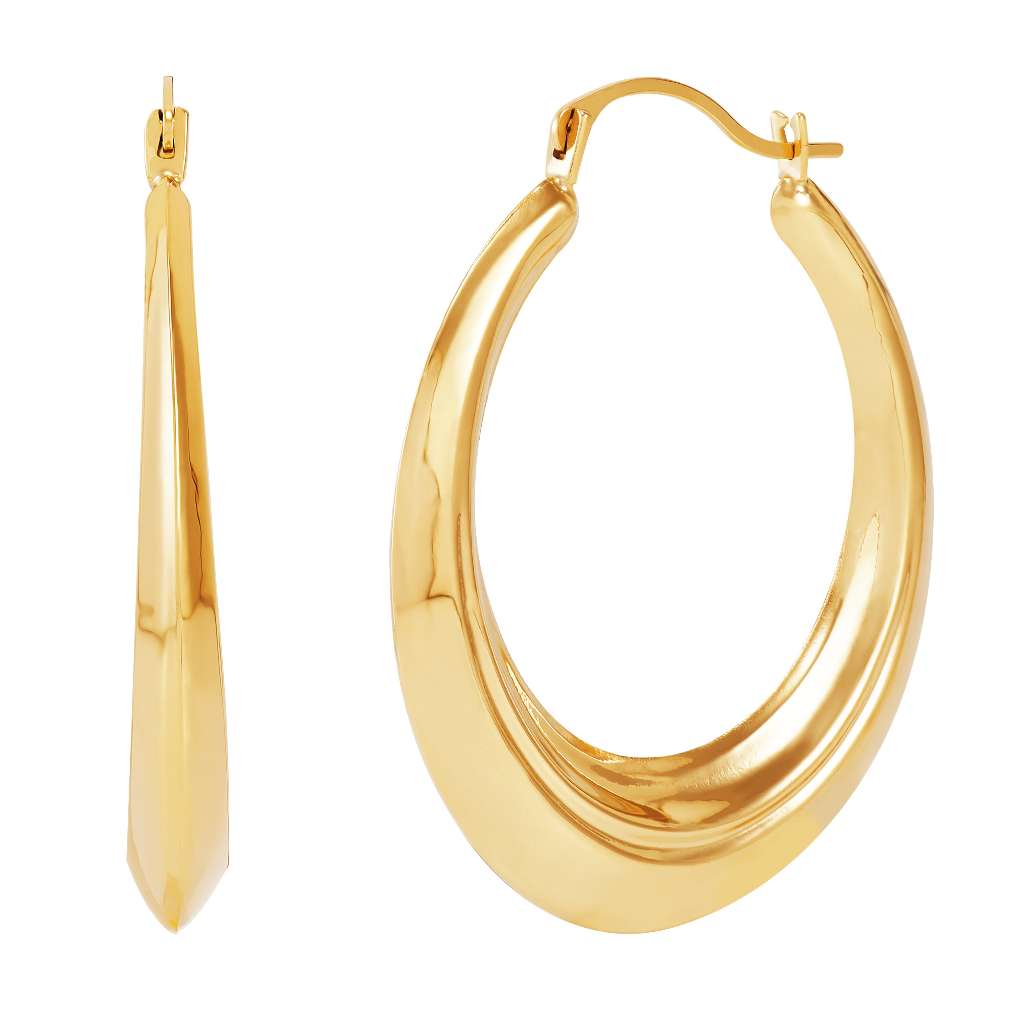 Graduated Hoop Earrings in 14K Yellow Gold | Helzberg Diamonds