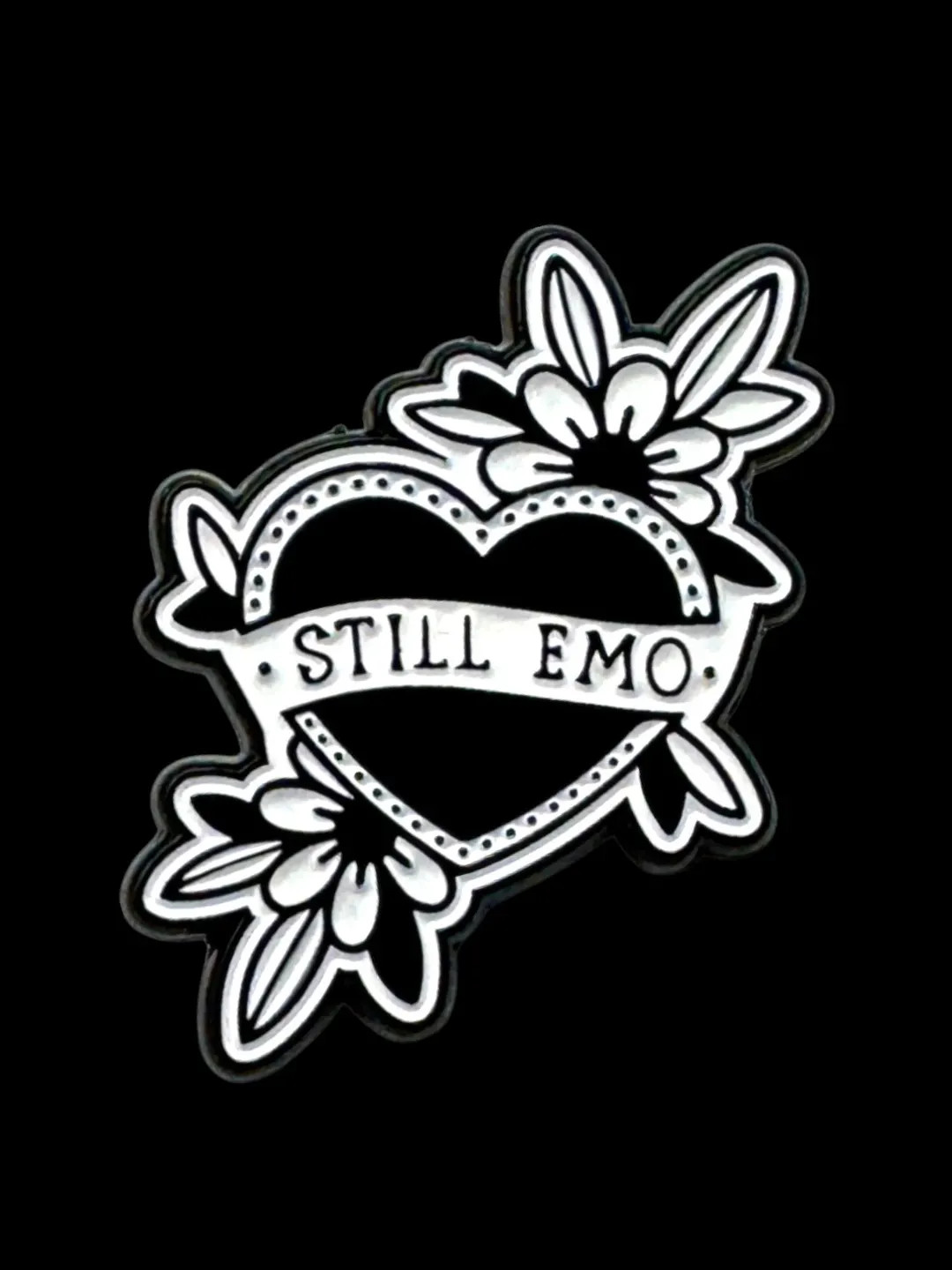 Still Emo Enamel Pin – Black Heart Tattoo Flash Style Pin - Etsy | Etsy (US)