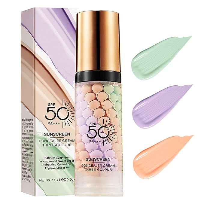 3 In 1Primer for Face Before Makeup,Sunscreen Isolation Cream, SPF 50, One Step Color Corrector F... | Amazon (US)