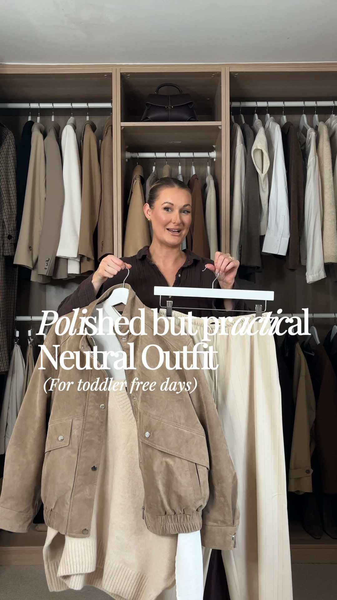 Polished but practical (for toddler free days) 

Neutral outfit, suede jacket, neutral knit 

#LTKspring #LTKstyletip #LTKuk