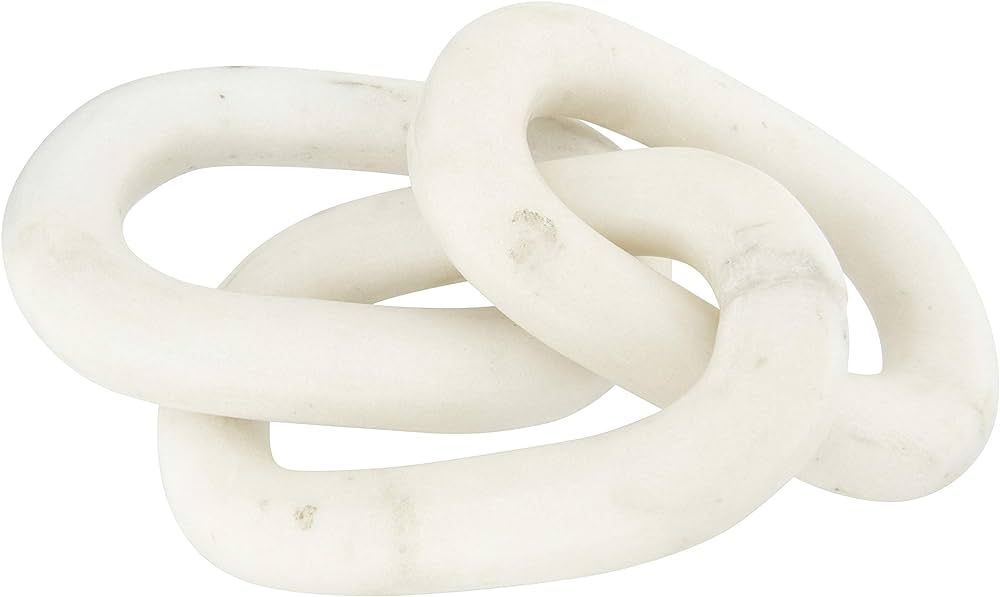 Bloomingville 13" L Decorative Marble Figurine Chain Link, White | Amazon (US)