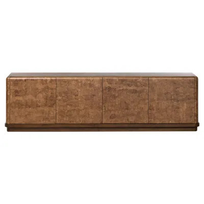 Cambros Modern Classic Brown Wood Media Cabinet - 92 | Kathy Kuo Home