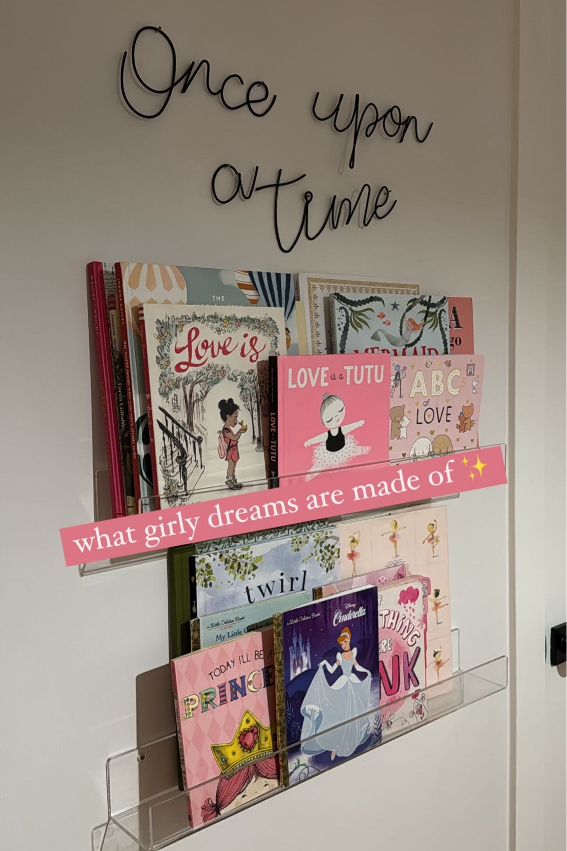 Girly book shelf ✨🎀 / pink book shelf, acrylic shelves, girl book shelves, nursery shelves / 

#LTKKids #LTKFamily #LTKBaby