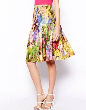 ASOS Midi Skirt in Floral Printed Scuba | Asos AU